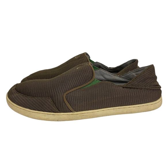 Olukai Nohea Mesh Olive Slip On Loafer Sneaker Shoes Size 11.5 - Picture 4 of 9